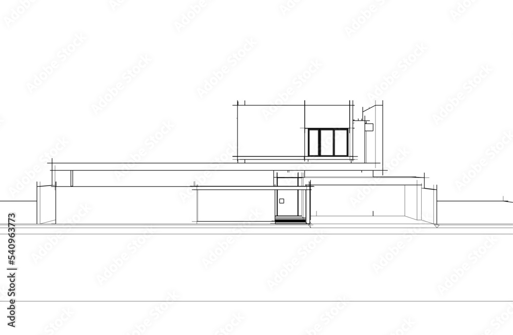 Obraz premium house building sketch architecture 3d illustration
