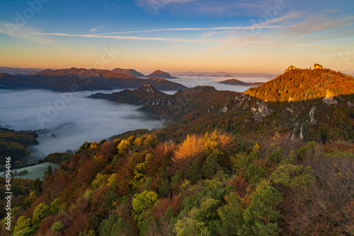 Autumn colors in the mountains of Slovakia - Súľovské rocks.