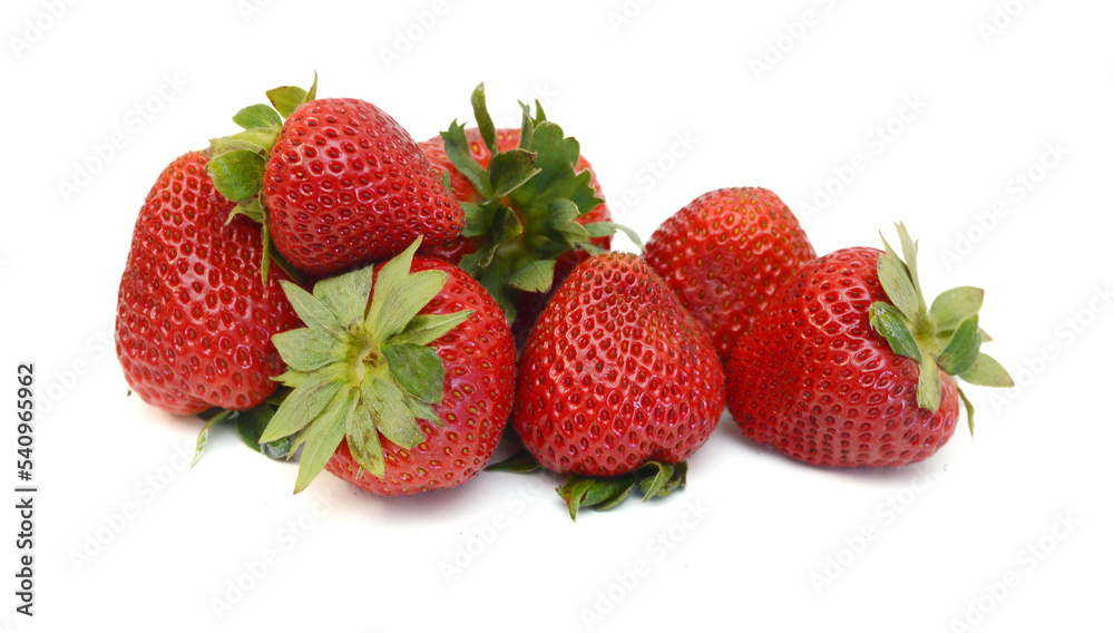 Fresh red ripe strawberry isolated on white, macro image Fresh red ripe strawberry isolated on white, macro image