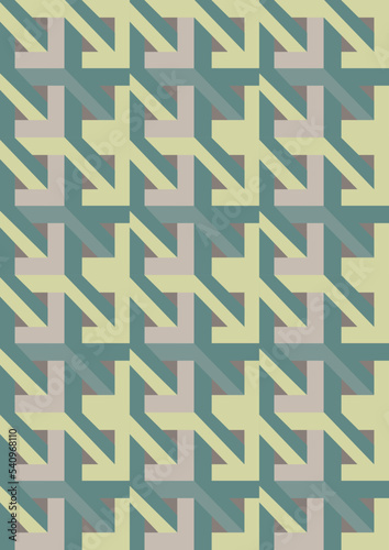 Geometric Shapes. Mosaic - 3D model, optical illusion