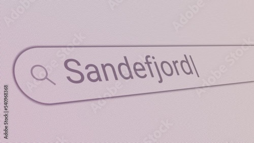 Search Bar Sandefjord 
Close Up Single Line Typing Text Box Layout Web Database Browser Engine Concept photo