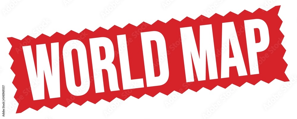WORLD MAP text written on red stamp sign. WORLD MAP text written on red stamp sign.