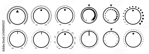 Round scale and controller volume level knob with