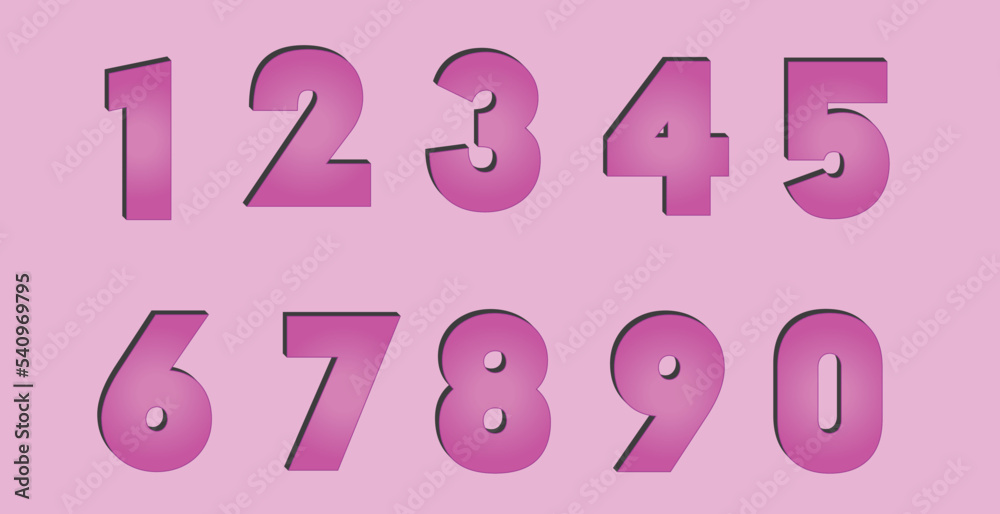 Pink numbers, Numerals font Pink numbers, Numerals font