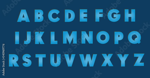 Blue Alphabet letters font 