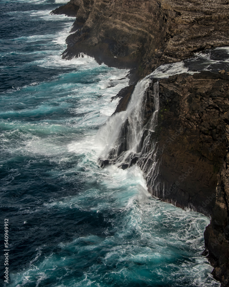Bøsdalafossur waterfall, Sandavágur, Faroe Islands Bøsdalafossur waterfall, Sandavágur, Faroe Islands
