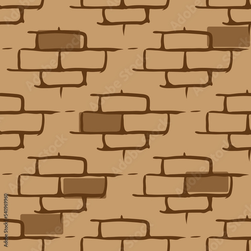 Brick wall vector seamless pattern