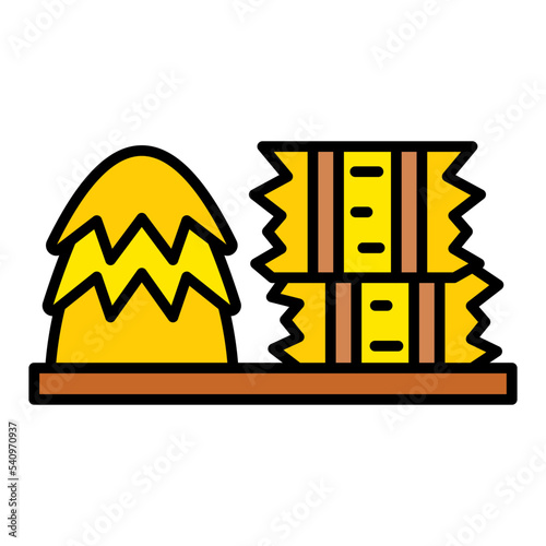 Hay Bale Filled Line Icon