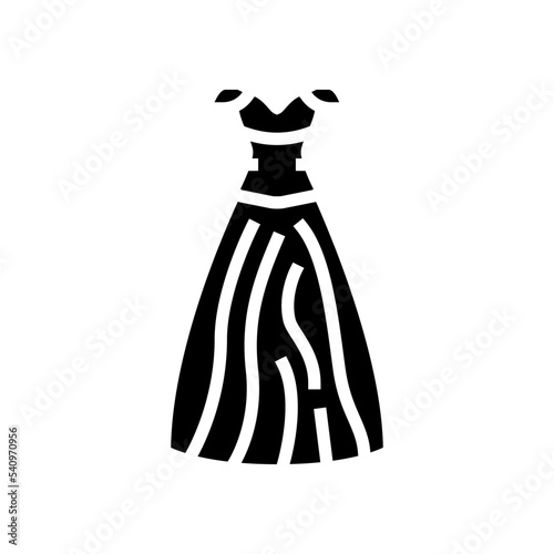 ballgown bride dress glyph icon vector. ballgown bride dress sign. isolated symbol illustration