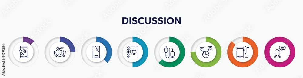 infographic element with discussion outline icons. included mobile phone call, remarketing, phone variant shape, complaints book, usb connector, polling, mobile phone with auriculars, chief vector. infographic element with discussion outline icons. included mobile phone call, remarketing, phone variant shape, complaints book, usb connector, polling, mobile phone with auriculars, chief vector.