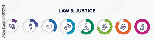 Foto infographic element with law & justice outline icons