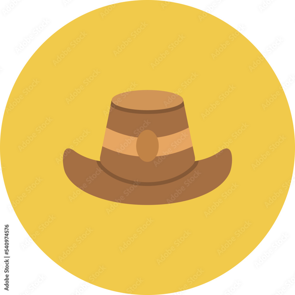 Autumn Hat Multicolor Circle Flat Icon Autumn Hat Multicolor Circle Flat Icon