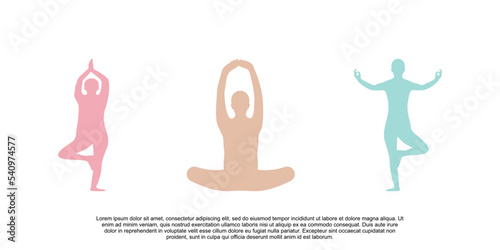 Yoga logo design simple unique Premium Vector