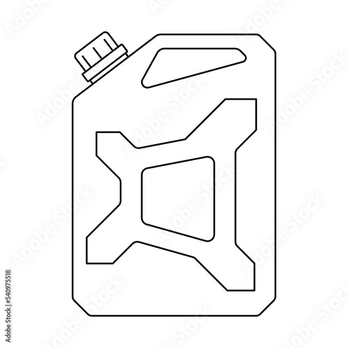 Canister icon. Fuel tank icon. Black linear canister icon. Vector illustration.