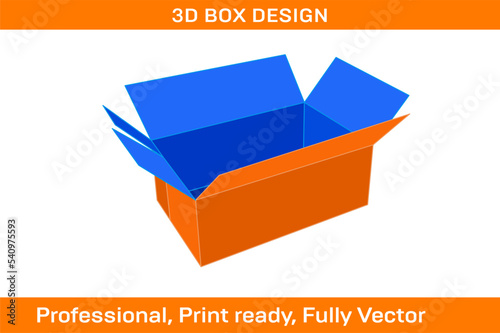 FEFCO231 Corrugated shipping box resizeable with dieline tamplate