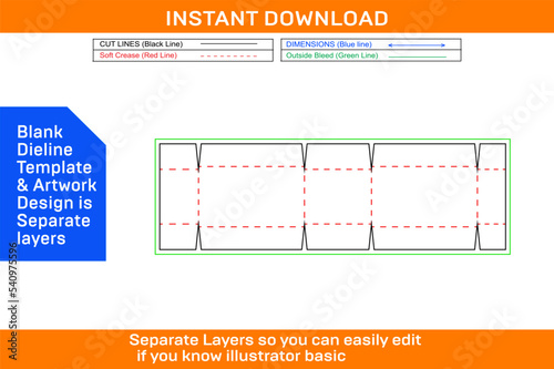 FEFCO231 Corrugated shipping box resizeable with dieline tamplate