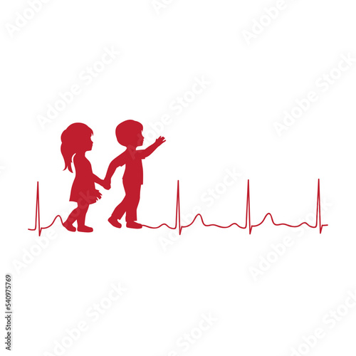 kids as a part of red heart line