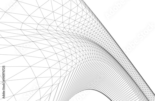 abstract architectural shape 3d illustration	