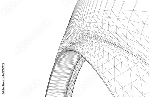 abstract architectural shape 3d illustration	