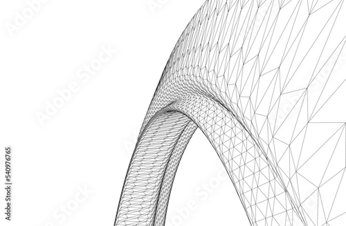 abstract architectural shape 3d illustration	