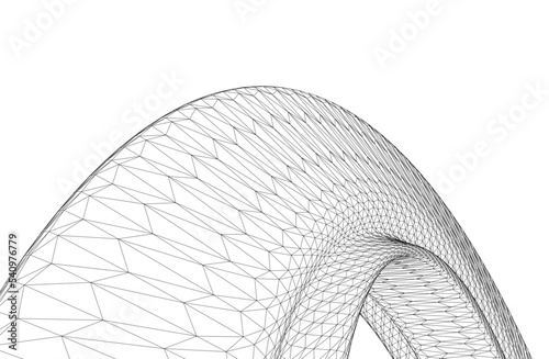 abstract architectural shape 3d illustration	