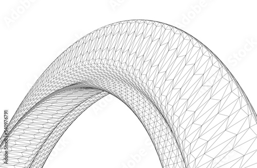 abstract architectural shape 3d illustration	