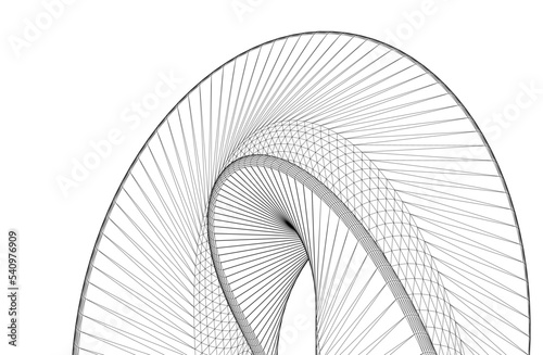 abstract architectural shape 3d illustration 