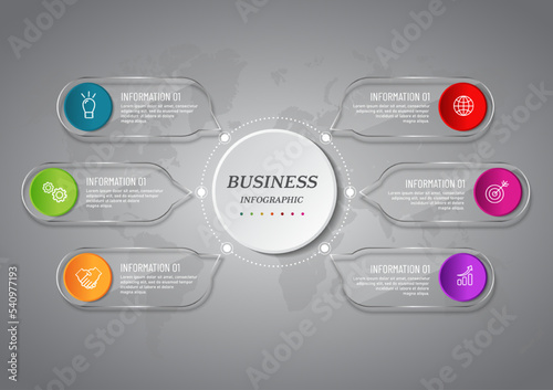 business infographic 3 d ,Glass design, can be used for workflow layout, diagram, annual report, web design.Creative banner, label vector.