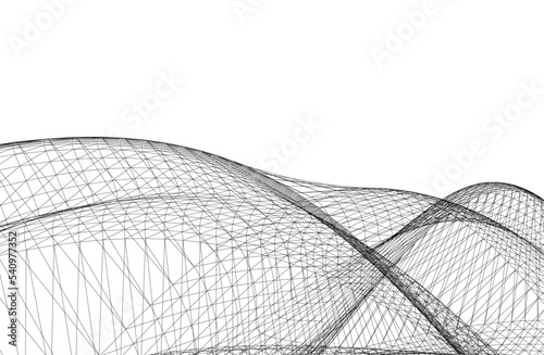 abstract architectural shape 3d illustration	