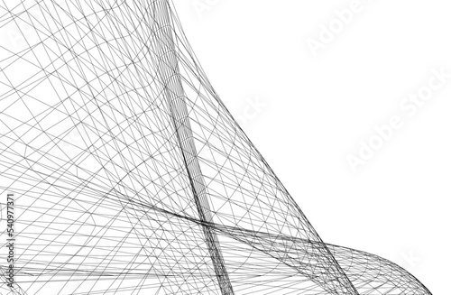abstract architectural shape 3d illustration 