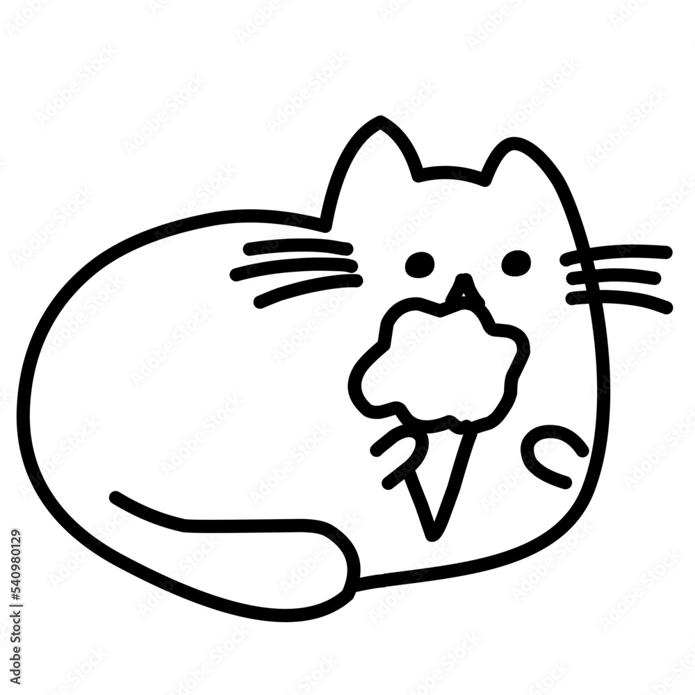 Obraz premium doodle cat hand drawn
