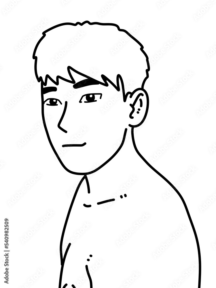 black and white of cute man cartoon for coloring black and white of cute man cartoon for coloring