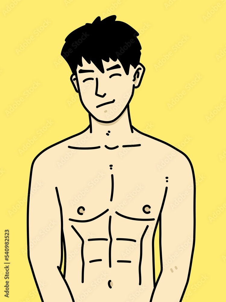 cute man cartoon on yellow background cute man cartoon on yellow background