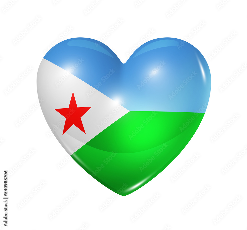 Love Djibouti, heart flag icon Love Djibouti, heart flag icon