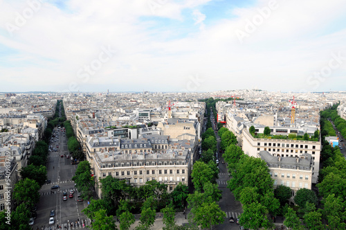 Panorama, Aussicht vom Arc de Triomphe, Paris, Frankreich, Europa ©  Egon Boemsch