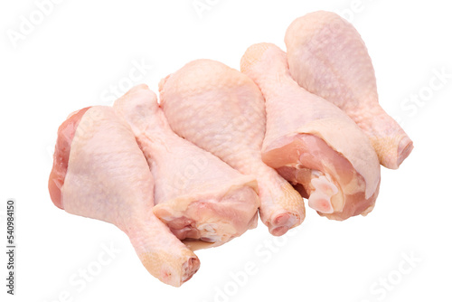 Raw chicken legs on white background isolated. Chicken meat. Diet meat.