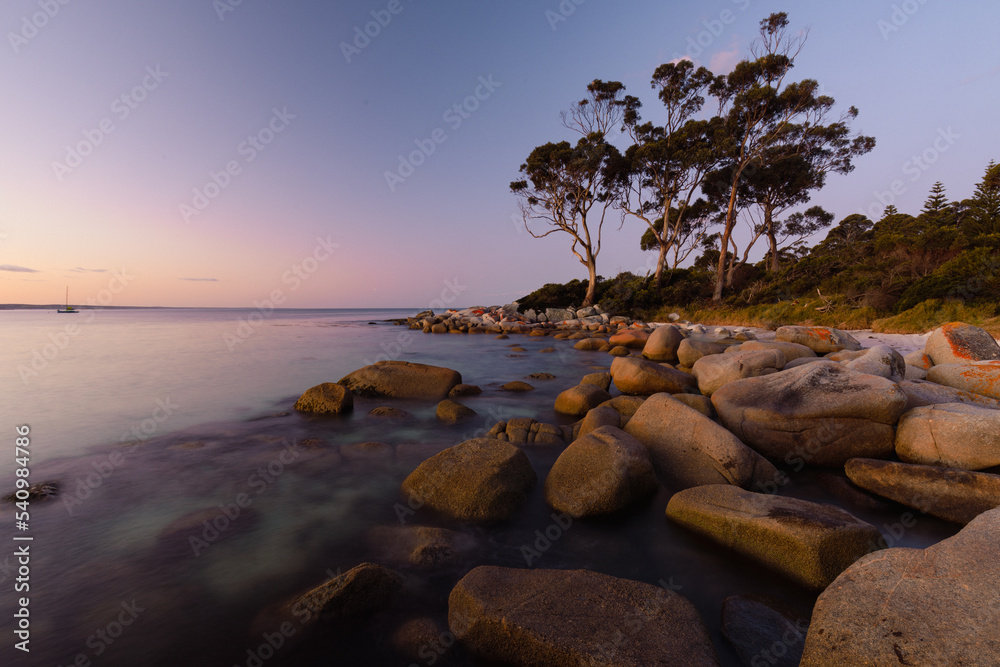 Binalong Bay Sunset in Tasmania Australia Binalong Bay Sunset in Tasmania Australia