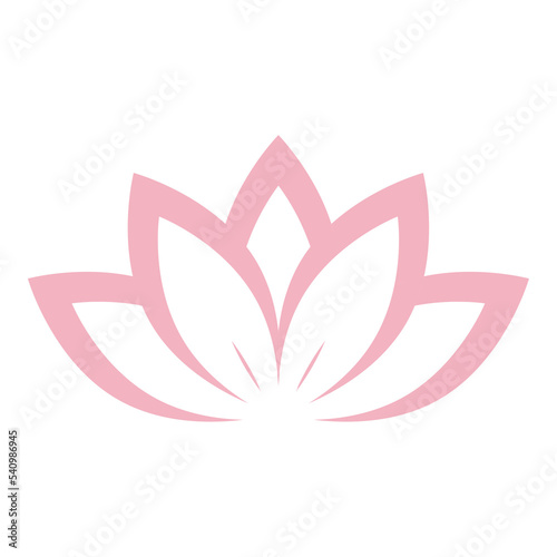 Pink lotus flower logo design template