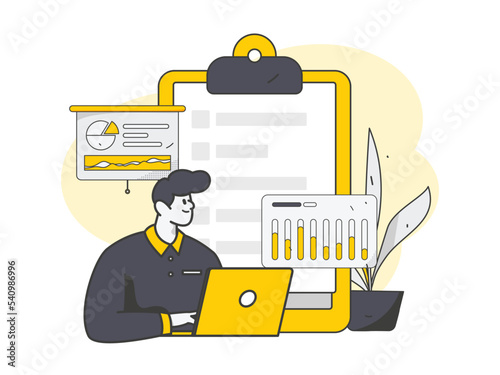 Invite friends for evaluation survey flat vector concept operation illustration
