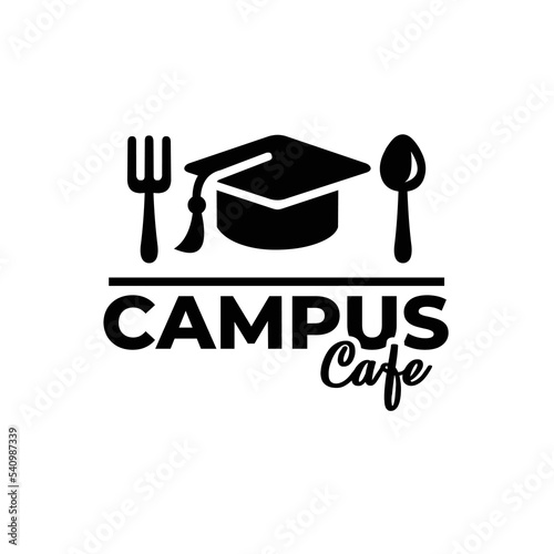 Campus cafe restourant logo design vector isolated