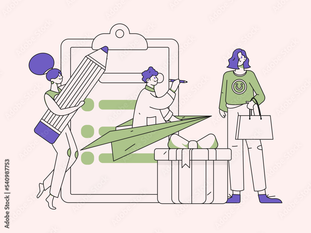 Invite friends for evaluation survey flat vector concept operation illustration
Invite friends for evaluation survey flat vector concept operation illustration