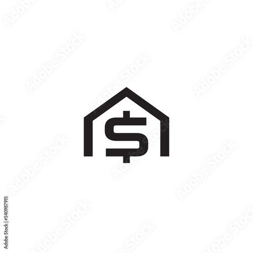 House and Dollar Sign logo or icon design