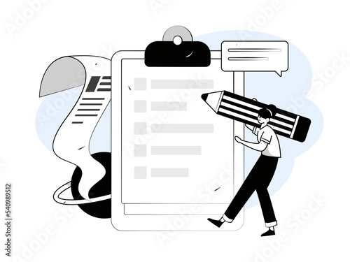 Invite friends for evaluation survey flat vector concept operation illustration
