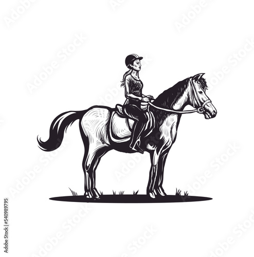 Silhouette jockey with horse © RAIN RAW