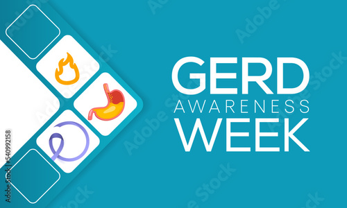 GERD Awareness week (Gastroesophageal reflux disease) is observed every year in November. Vector illustration