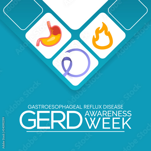 GERD Awareness week (Gastroesophageal reflux disease) is observed every year in November. Vector illustration