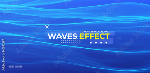 Blue abstract wave. Magic line design. Flow curve motion element. Neon gradient wavy illiustration.