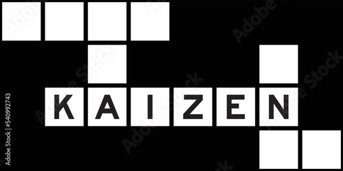 Alphabet letter in word kaizen on crossword puzzle background