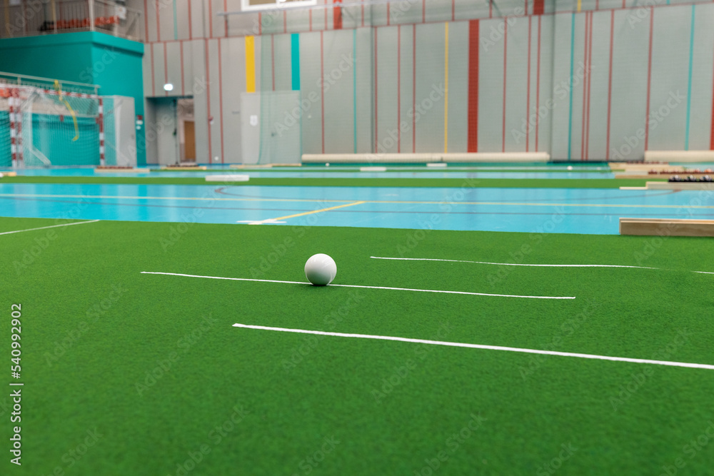 Indoor bowls carpets. Also known as lawn bowls or lawn bowling Stock Photo Adobe Stock