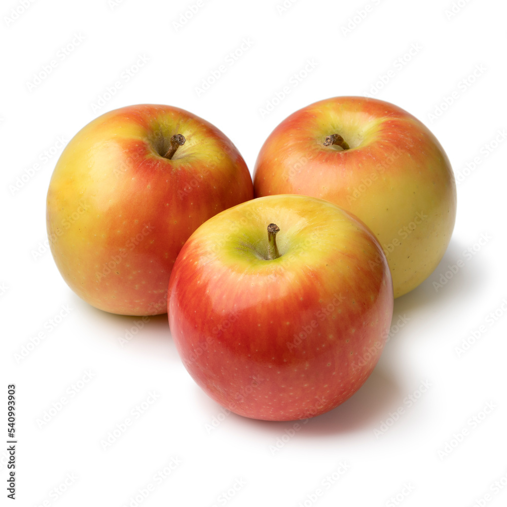 Three whole fresh ripe Kanzi apples isolated on white background Three whole fresh ripe Kanzi apples isolated on white background